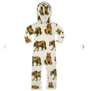 Milkbarn Bear hooded romper- 3-6 month